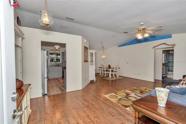 Living room and dining area