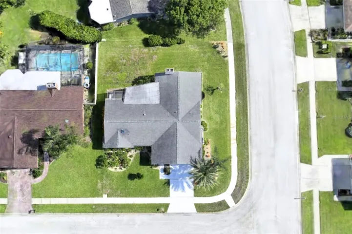 Ariel view of home on huge corner lot