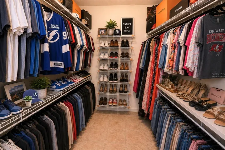 virtually staged - Master Bedroom Walk-In Closet