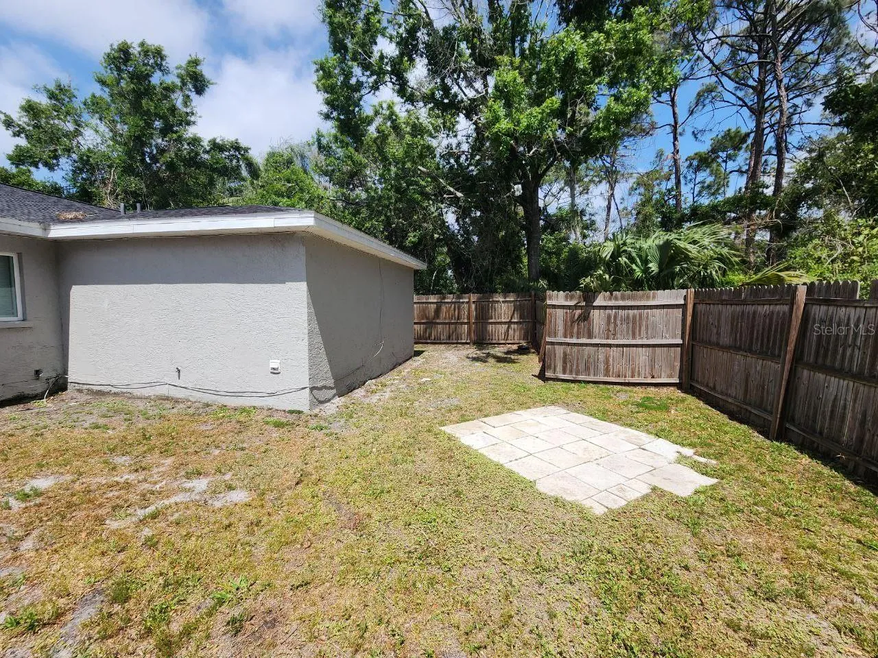 Partially Fenced Backyard