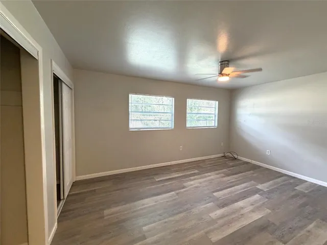 Bedroom with double closets