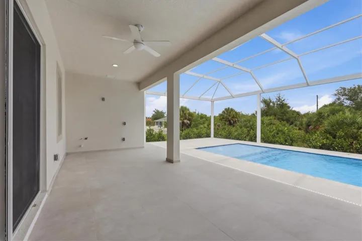 Pool area with roughed in outdoor kitchen