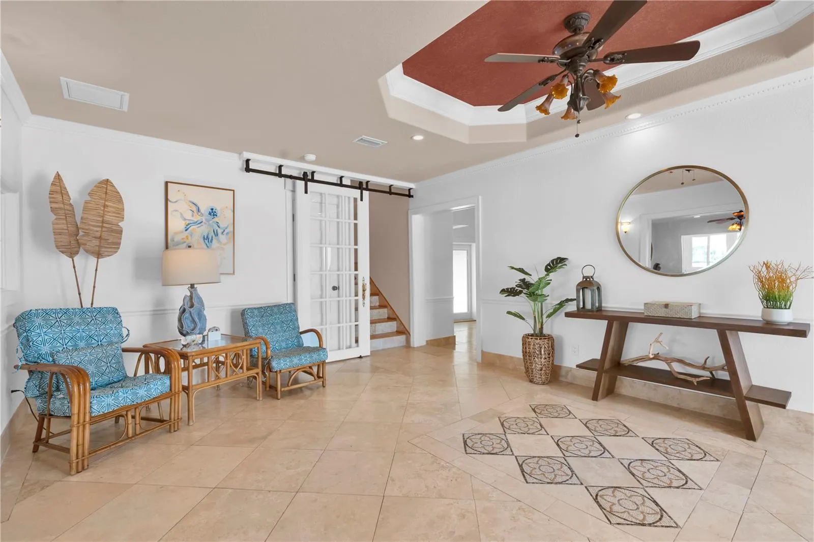 Foyer with stairs to Primary Suite
