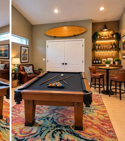 Virtually staged man cave