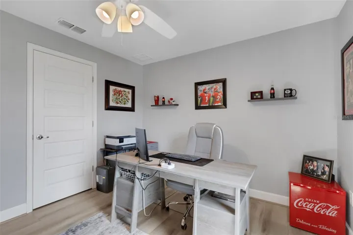 Bedroom #4 is currently utilized as a home office but does have a closet!