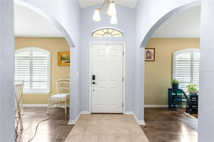 Looking back at front door rooms on either side