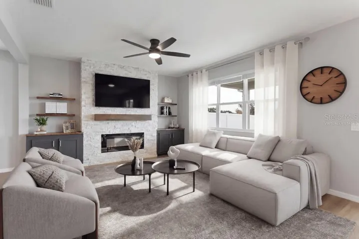 Virtually Staged Family Room