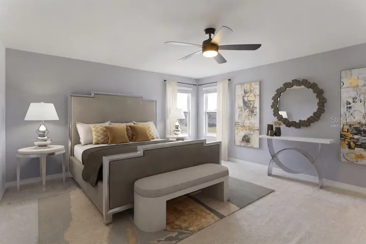 Virtually Staged Primary Bedroom