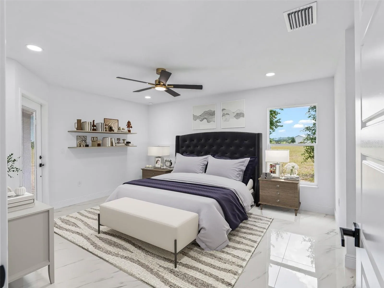 Virtually Staged Primary Bedroom