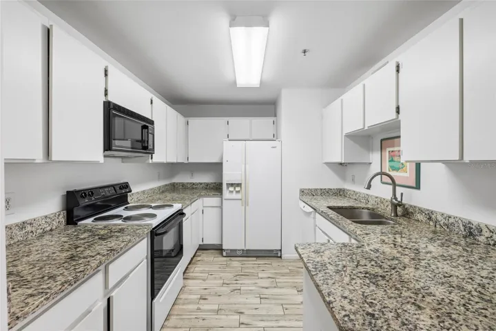 Kitchen with granite countertops