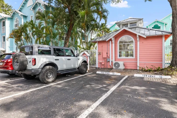 Parking spot deeded with unit by gate entrance