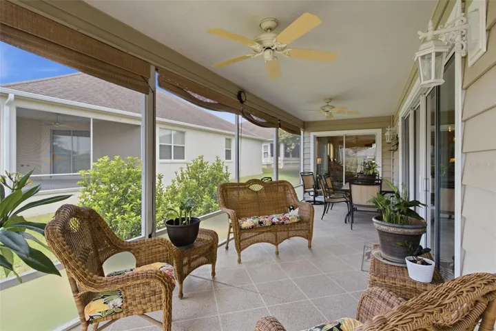 Screened Enclosed Lanai expands to almost the entire backside of the home.