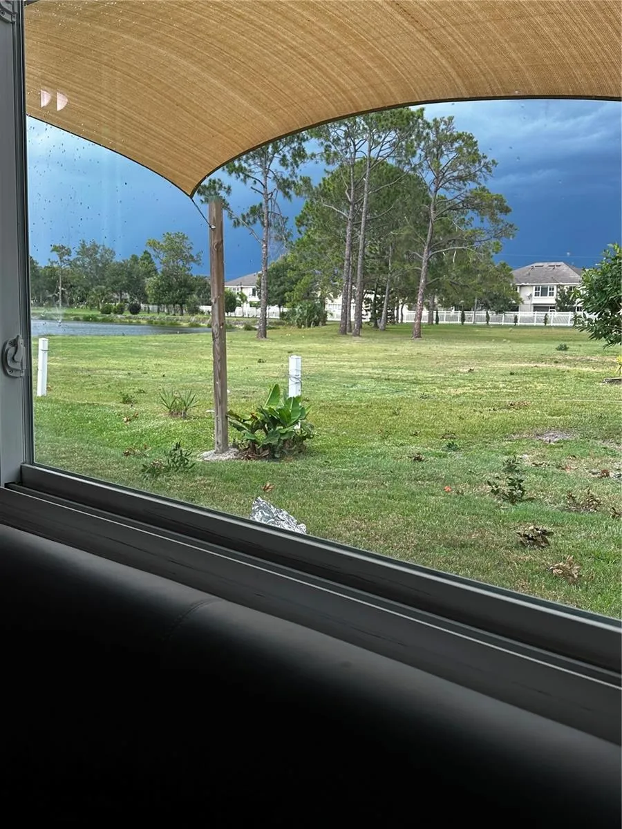 VIEW THROUGH THE LARGE WINDOW FROM YOUR LARGE KITCHEN BREAKFAST NOOK.
