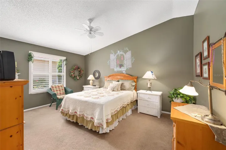 Primary Bedroom has Vaulted Ceiling