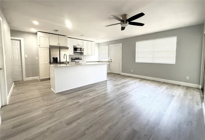 Living room and kitchen