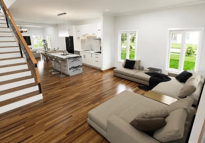 Living Room/ Kitchen view