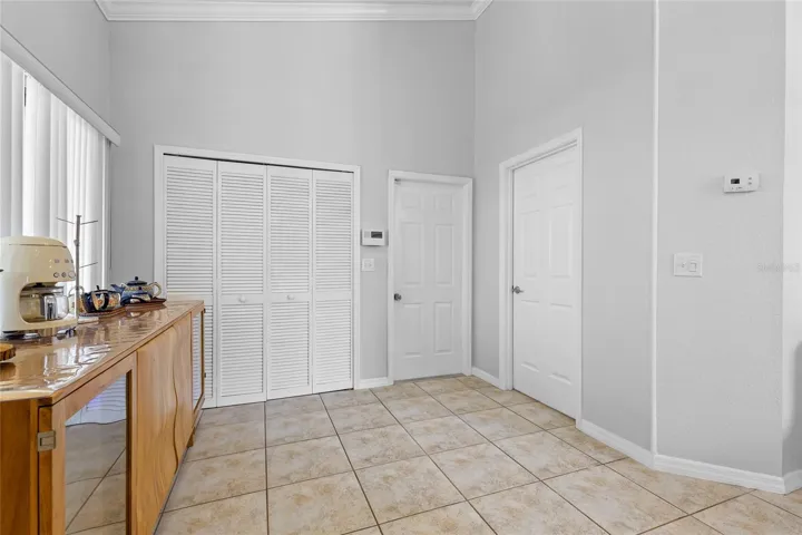 garage door and access to the laundry