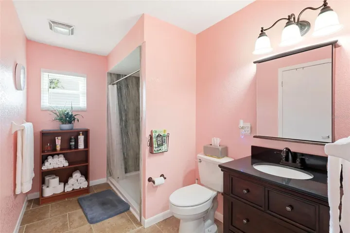 Full bath remodel in 2025 with granite walk-in shower.