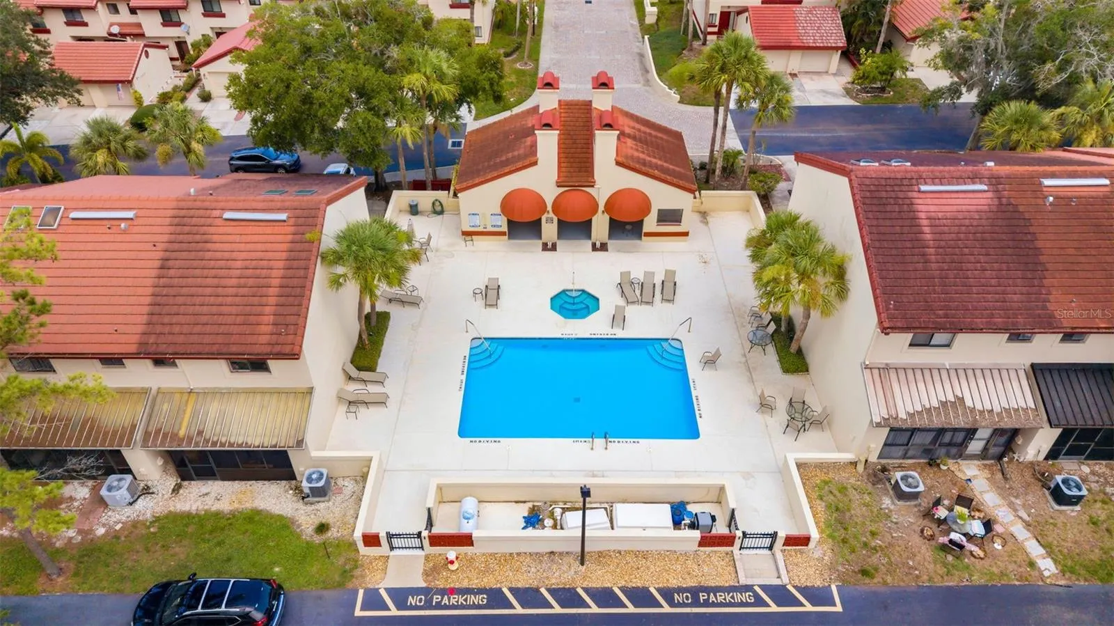 Aerial view of pool