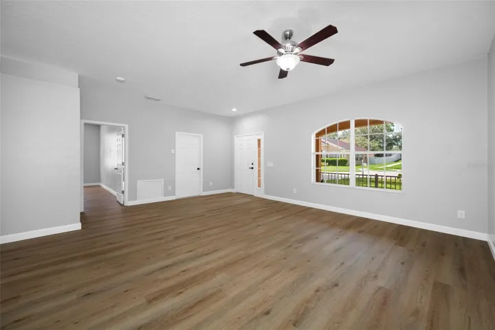 Large living room with large window