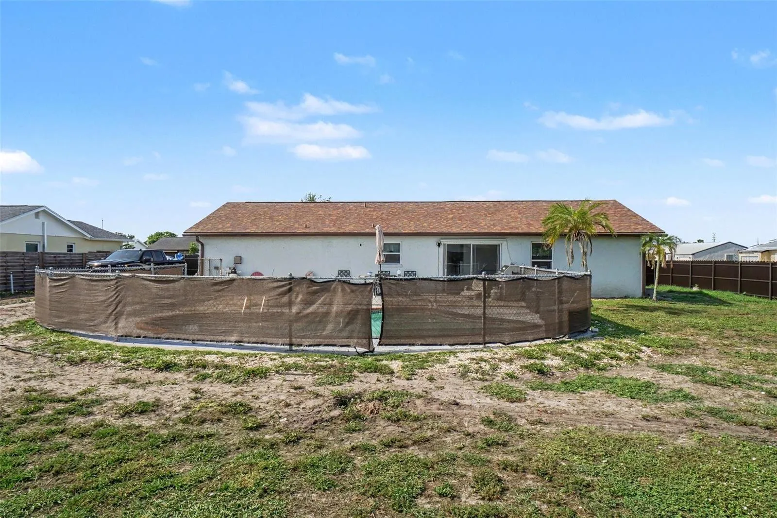 Large backyard