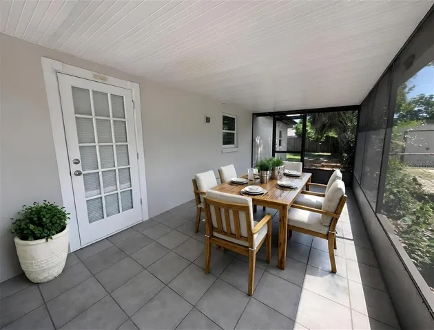 Screen porch virtually staged