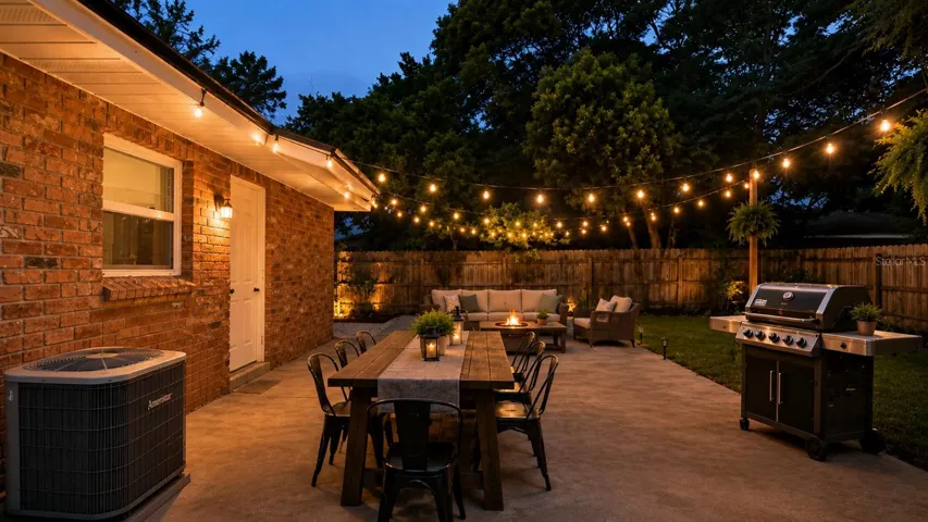 backyard slab staged
