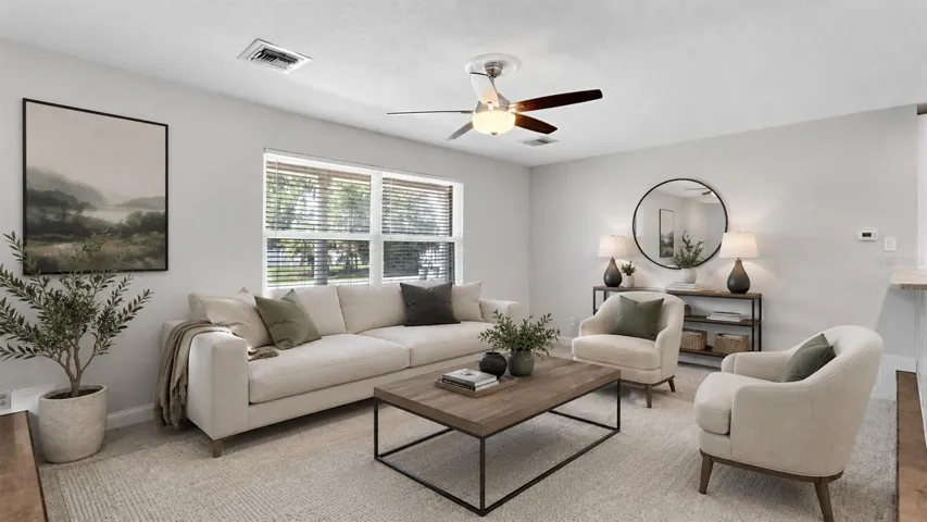 family room staged