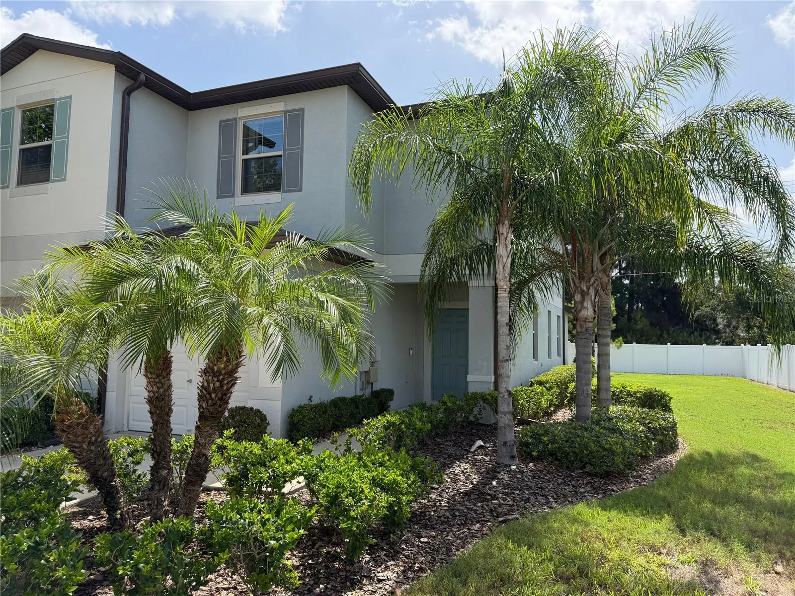 Beautiful curb appeal with mature palms