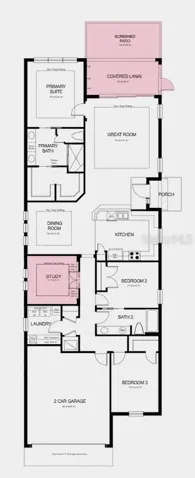Additional Highlights Include: tray ceiling pkg, 8' interior doors, double pocket doors at study, whole house impact windows, 4' garage extension, additional sink at bath 2, pre-plumb for future laundry sink, outdoor kitchen rough-in, upgraded kitchen cabinets, soft close drawers and doors, extended flooring to primary suite and closet, crown molding, and upgraded interior paint