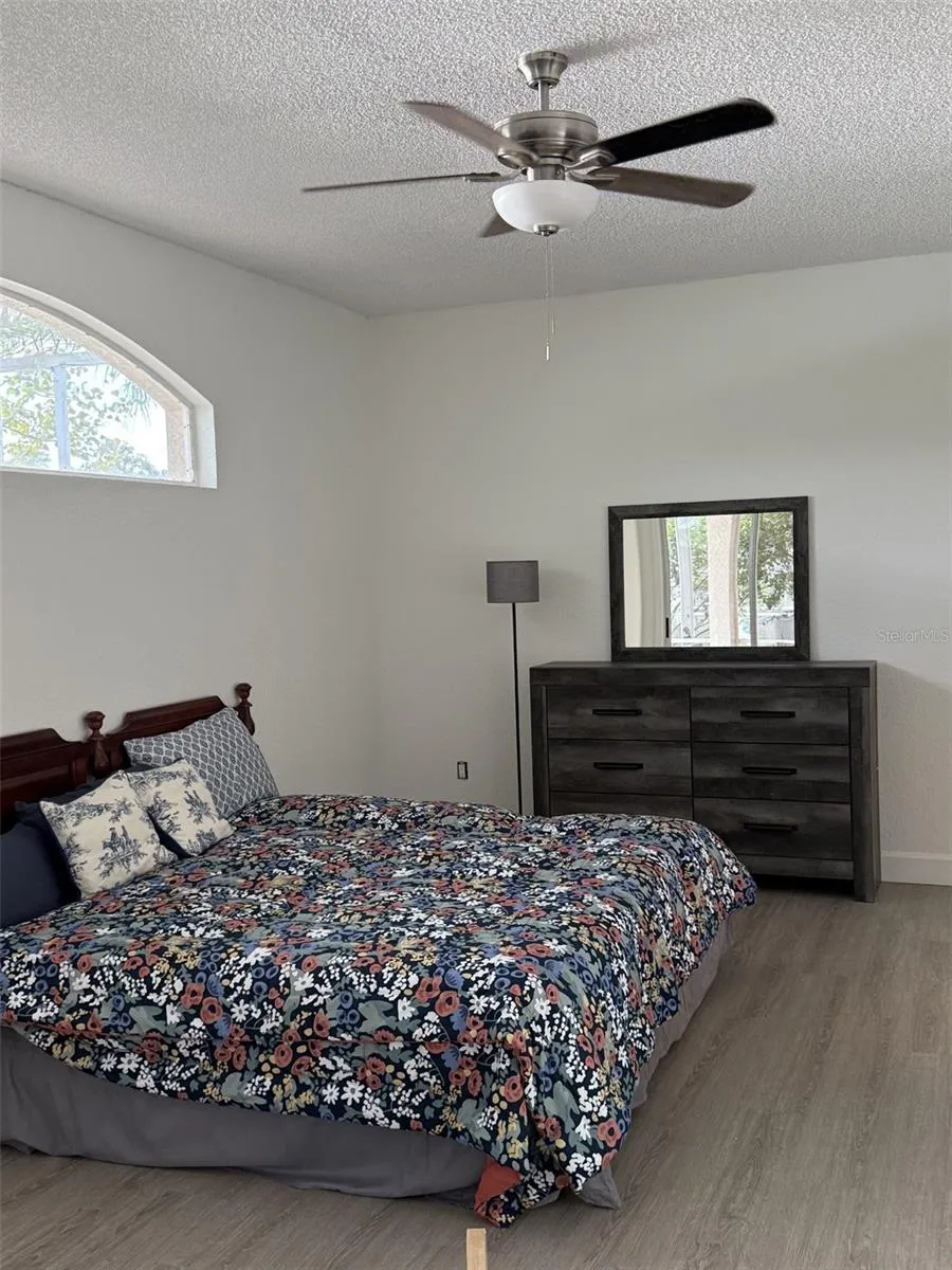 Freshly painted master bedroom