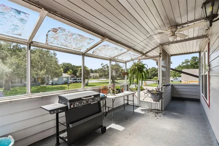 View of front screened/covered patio