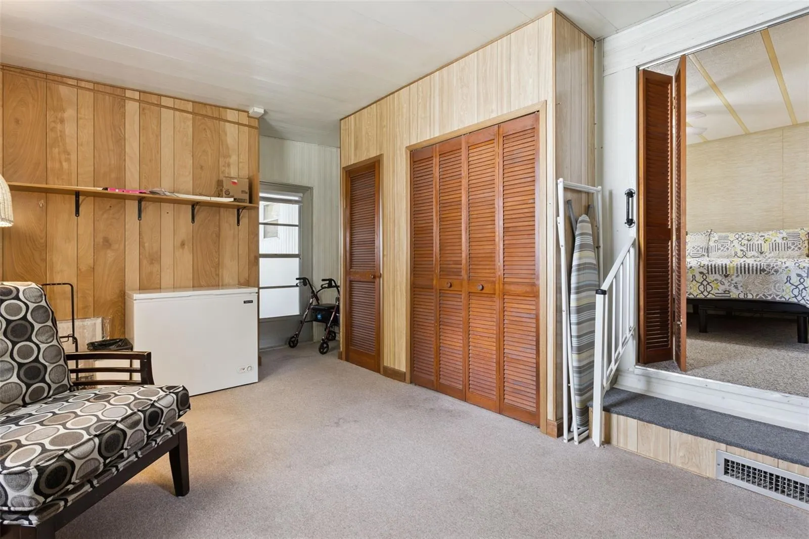 BONUS ROOM, SITUATED OFF THE PRIMARY BEDROOM, IS IDEAL FOR AN OFFICE, TV ROOM, CRAFT/SEWING ROOM OR WHATEVER YOU CHOOSE.  CHEST FREEZER CONVEYS.
