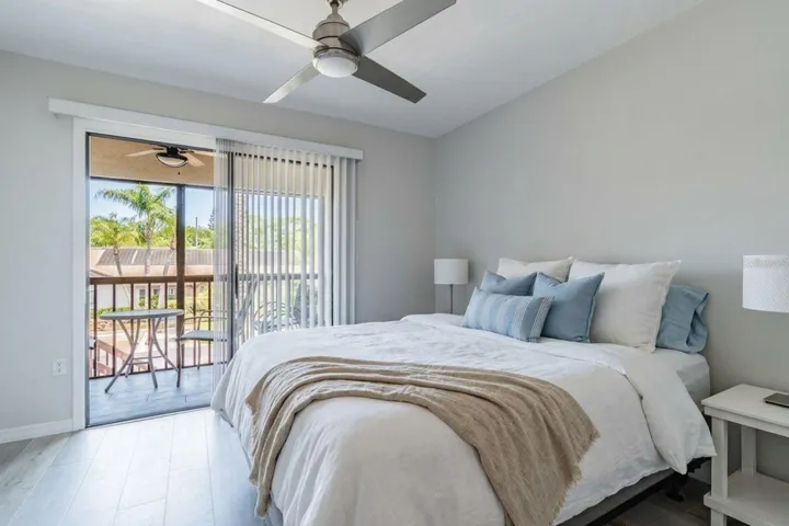 Guest bedroom with slider to patio