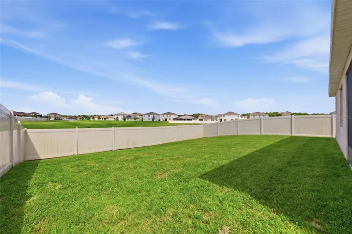 Fully fenced backyard