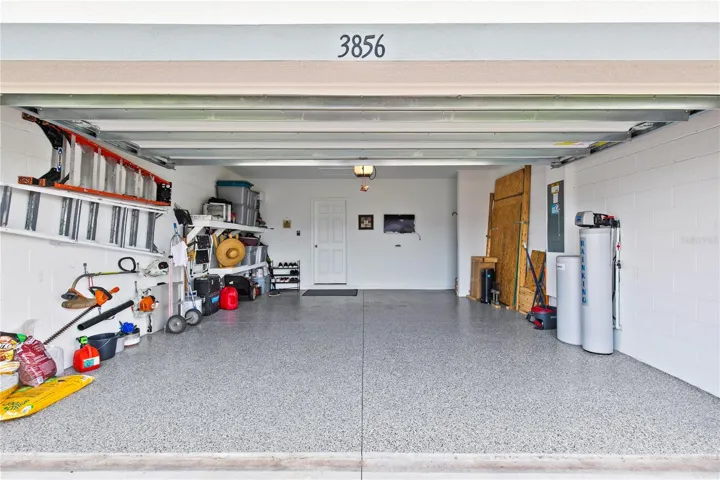Epoxy covered garage floor