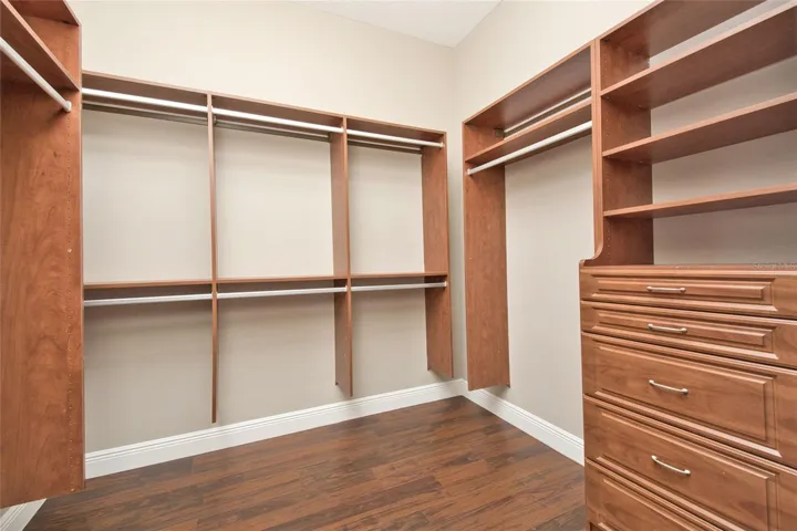 Walk in closet to master bedroom