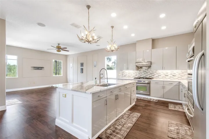 Kitchen and family room