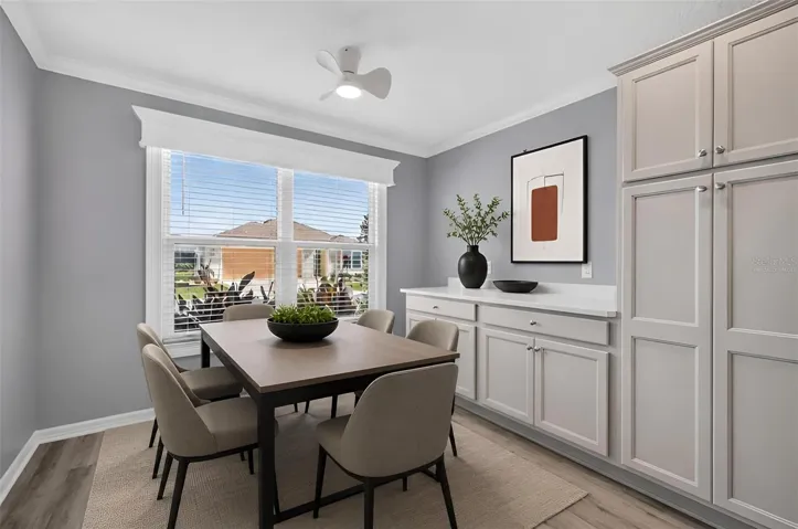Kitchen and Dinette with Extended Cabinetry-Virtually Staged