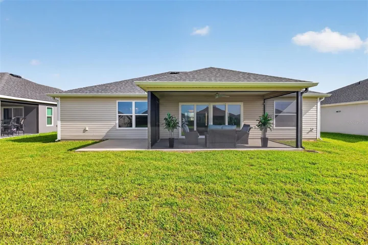 Rear Elevation with Large Rear and Side Yards with ROOM FOR A POOL!