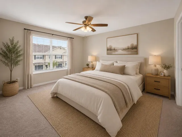 Primary Bedroom Staged