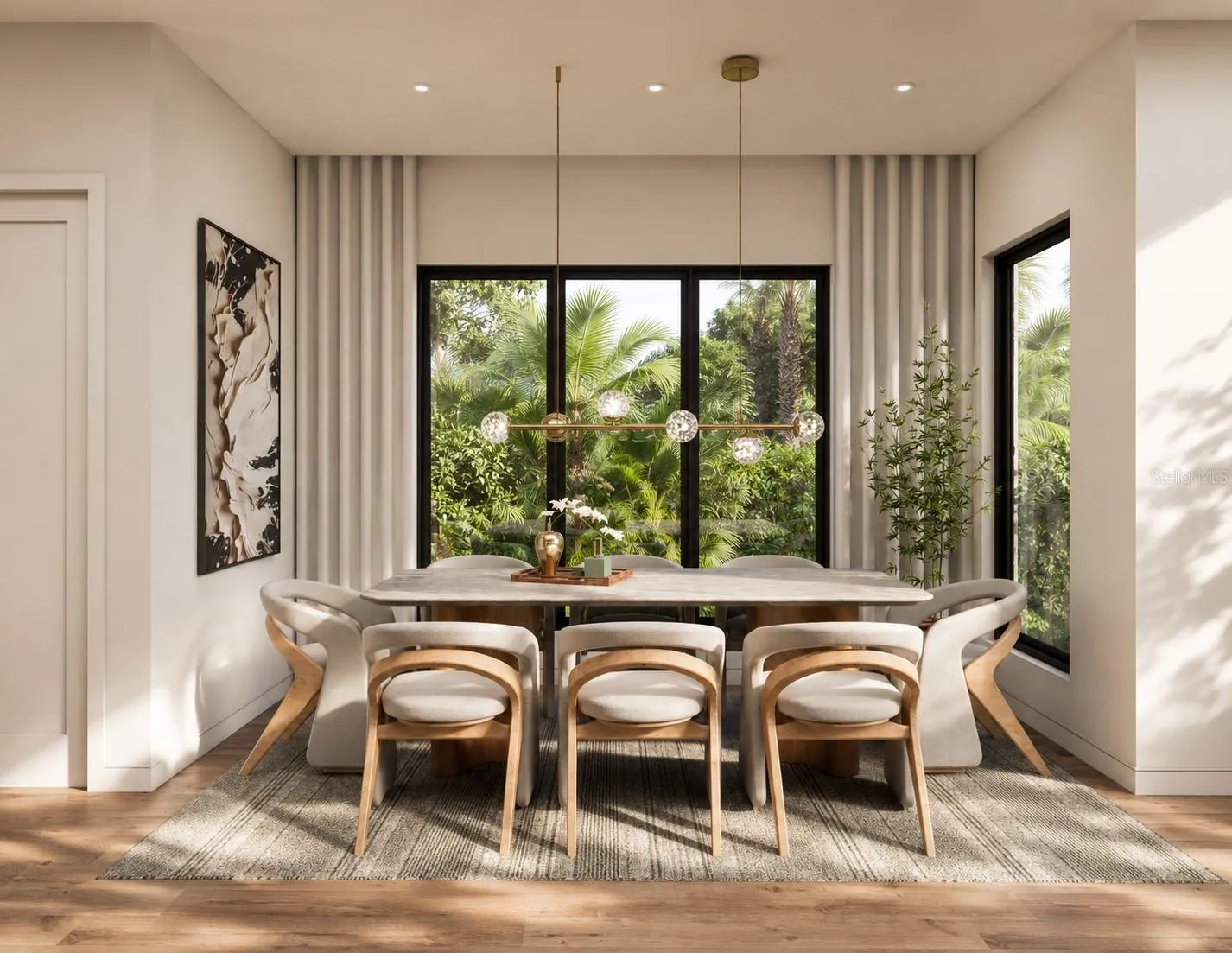 Formal dining space - soaring 10' ceilings