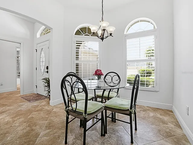 Breakfast nook with Plantation Shutters