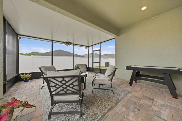 Extended Screened In Porch with Pavers