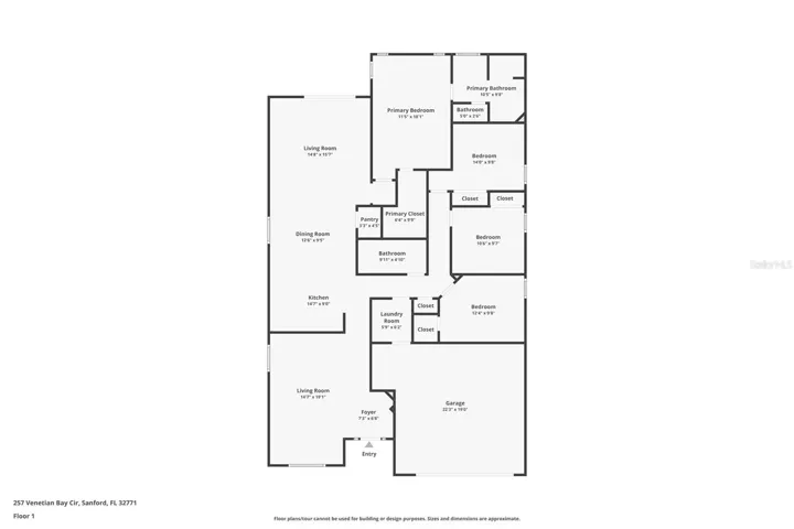 Single level living with a pool steps from the Sanford RiverWalk.