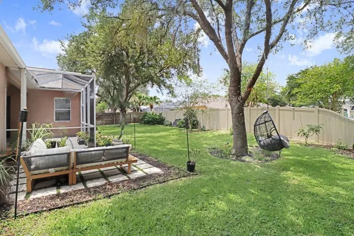 Backyard Lounge Area with Pavers