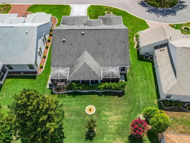 Aerial view showing extra large backyard--Offering more Privacy and Room for a pool!