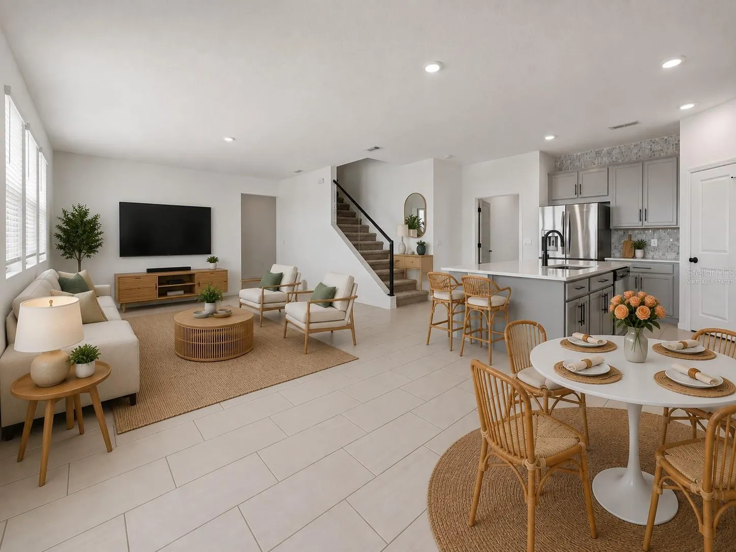 Virtually Staged Family Room