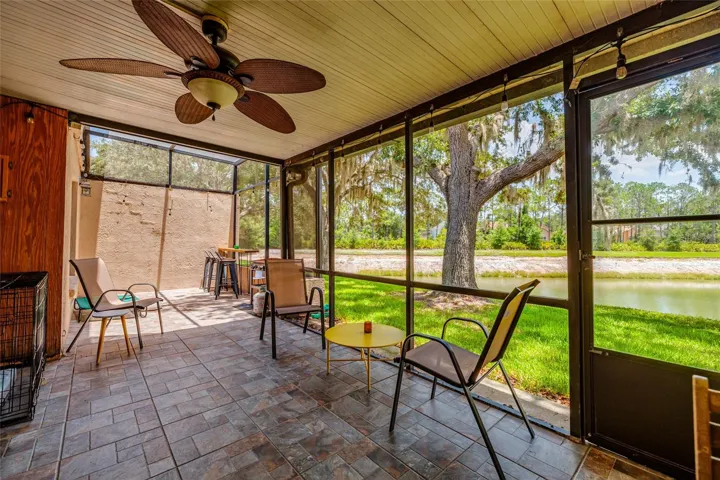 screened in porch with Lakeview