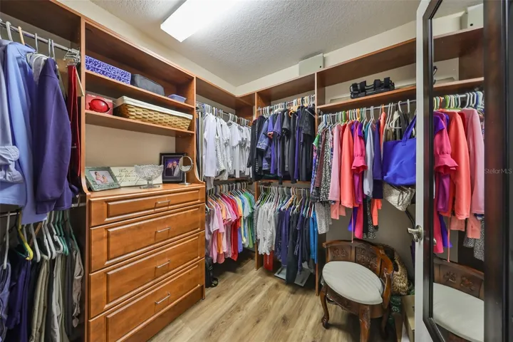 The master closet boasts of a 